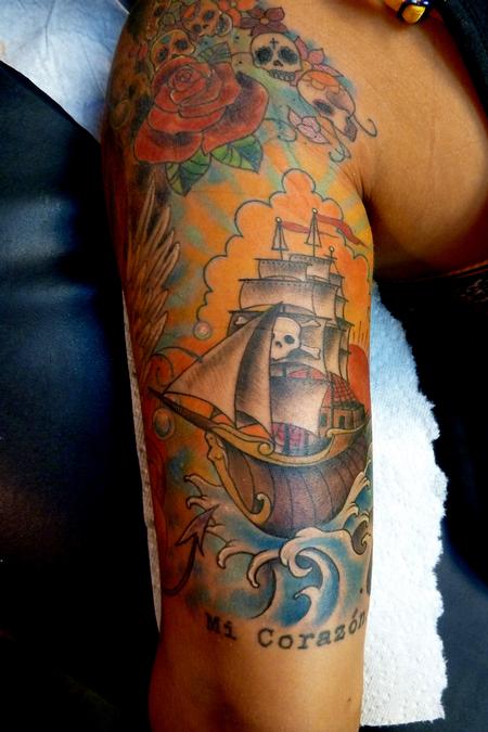 Tattoos - Traditional Pirate Ship - 66053
